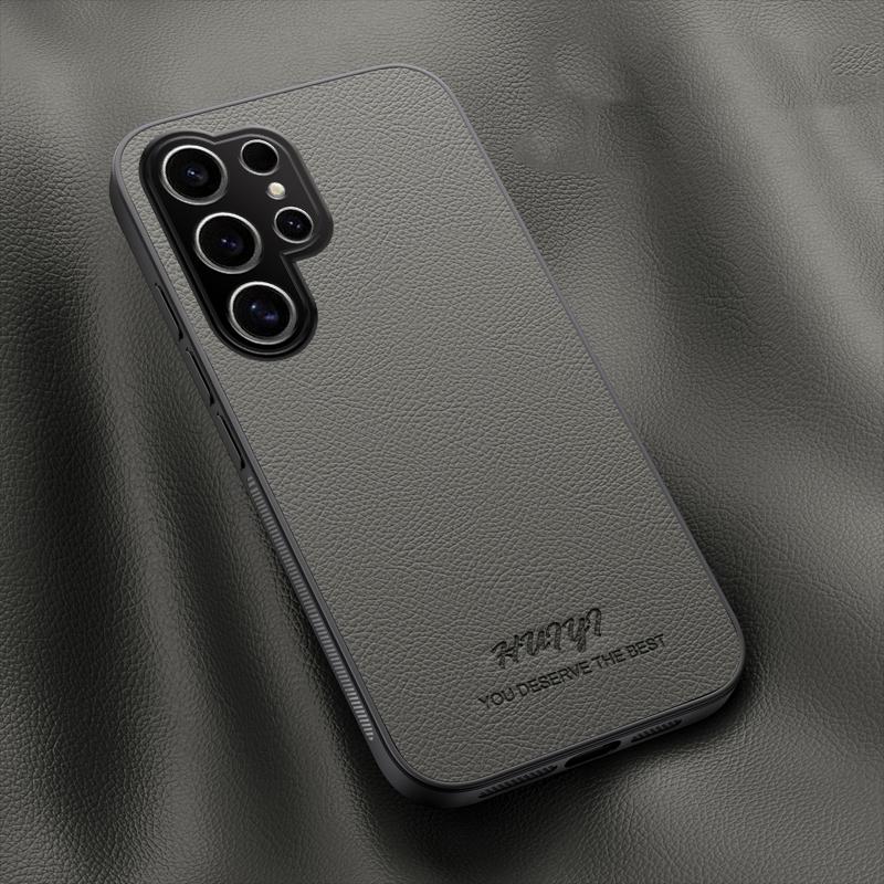 For Galaxy S26 Ultra 5G HUIYI Leather Magnetic Phone Case - Grey - EDA007527309C