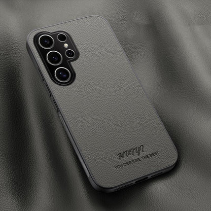 For Galaxy S26 Ultra 5G HUIYI Leather Magnetic Phone Case - Grey - EDA007527309C