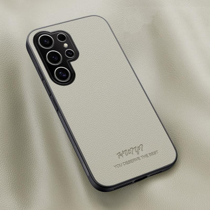 For Galaxy S26 Ultra 5G HUIYI Leather Magnetic Phone Case - White - EDA007527309D