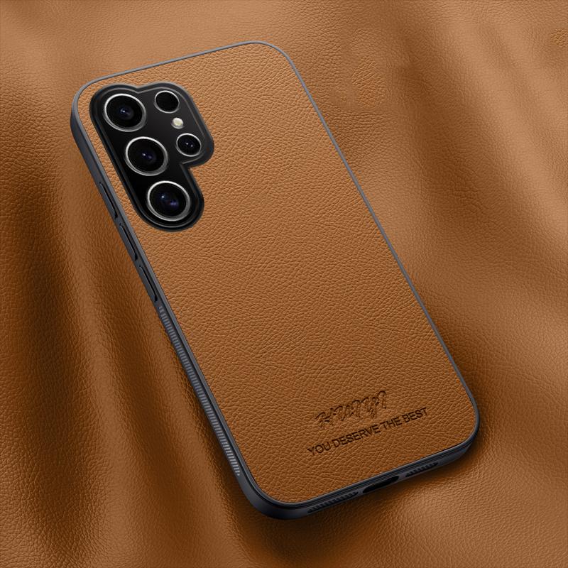 For Galaxy S26 Ultra 5G HUIYI Leather Magnetic Phone Case - Brown - EDA007527309E