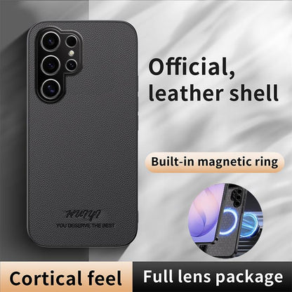 For Galaxy S26 Ultra 5G HUIYI Leather Magnetic Phone Case - Brown - EDA007527309E