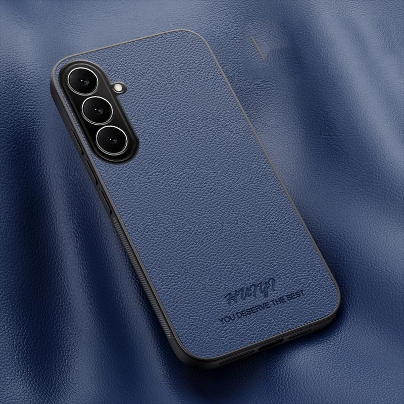 For Galaxy S26 FE 5G HUIYI Leather Magnetic Phone Case - Blue - EDA007527310A