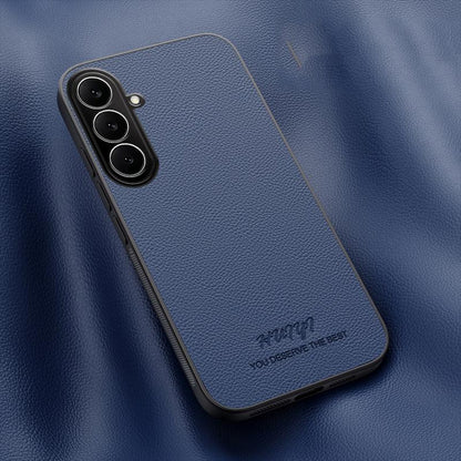 For Galaxy S26 FE 5G HUIYI Leather Magnetic Phone Case - Blue - EDA007527310A