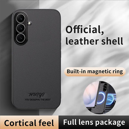 For Galaxy S26 FE 5G HUIYI Leather Magnetic Phone Case - Black - EDA007527310B