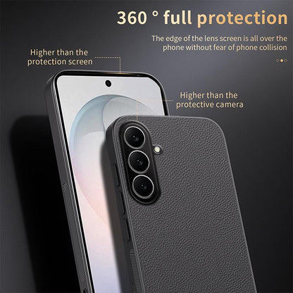 For Galaxy S26 FE 5G HUIYI Leather Magnetic Phone Case - Black - EDA007527310B
