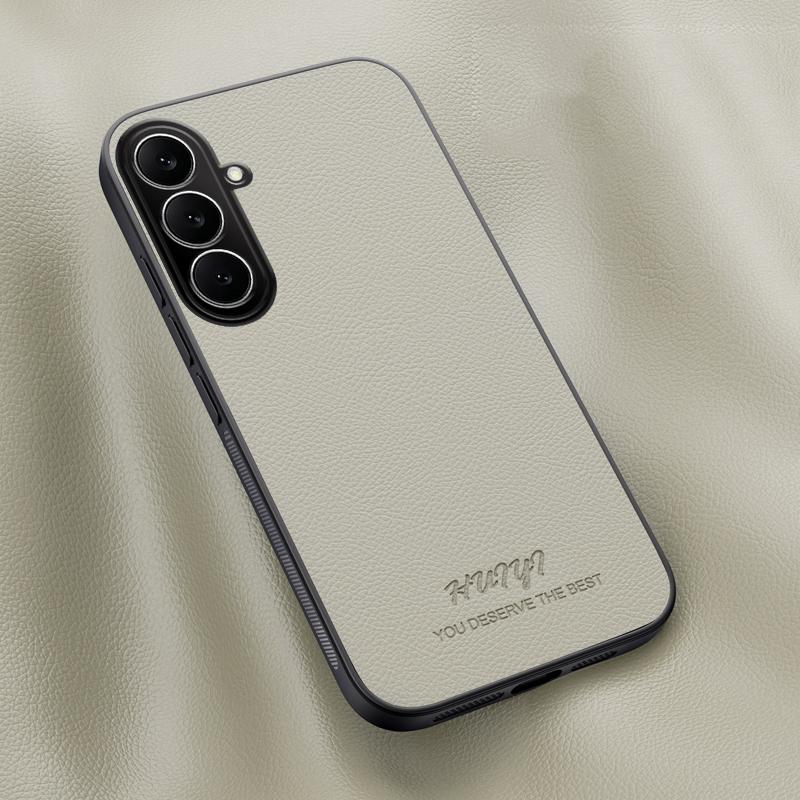 For Galaxy S26 FE 5G HUIYI Leather Magnetic Phone Case - White - EDA007527310D