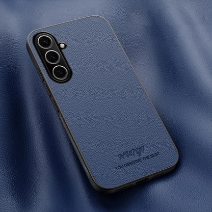 For Galaxy A57 5G HUIYI Leather Magnetic Phone Case - Blue - EDA007527510A