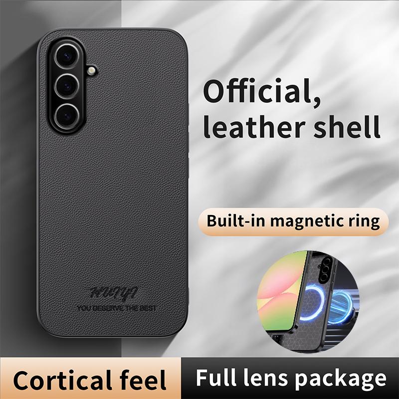 For Galaxy A57 5G HUIYI Leather Magnetic Phone Case - Blue - EDA007527510A