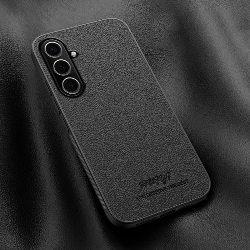 For Galaxy A57 5G HUIYI Leather Magnetic Phone Case - Black - EDA007527510B