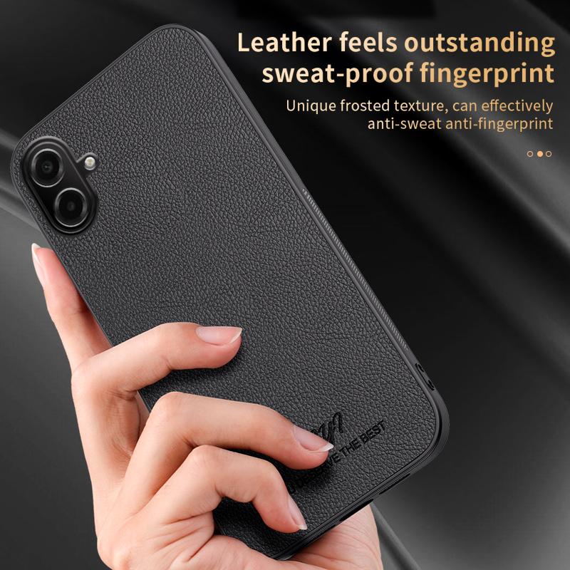 For Galaxy A07 / M07 4G HUIYI Leather Magnetic Phone Case - Black - EDA007527513B