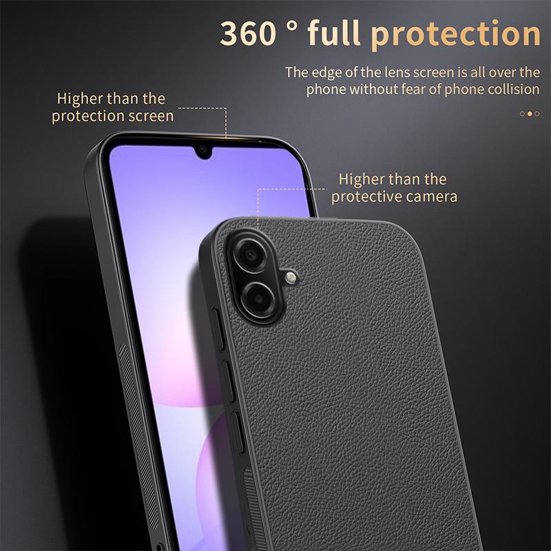 For Galaxy A07 / M07 4G HUIYI Leather Magnetic Phone Case - Black - EDA007527513B