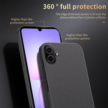 For Galaxy A07 / M07 4G HUIYI Leather Magnetic Phone Case - Black - EDA007527513B