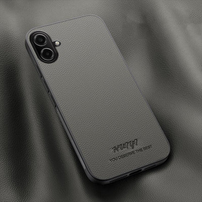 For Galaxy A07 / M07 4G HUIYI Leather Magnetic Phone Case - Grey - EDA007527513C