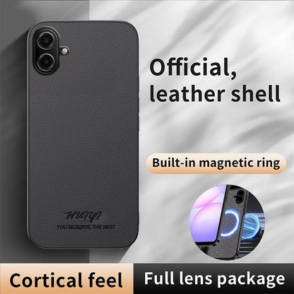 For Galaxy A07 / M07 4G HUIYI Leather Magnetic Phone Case - Grey - EDA007527513C