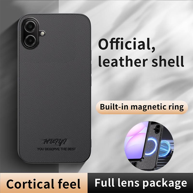 For Galaxy A07 / M07 4G HUIYI Leather Magnetic Phone Case - White - EDA007527513D