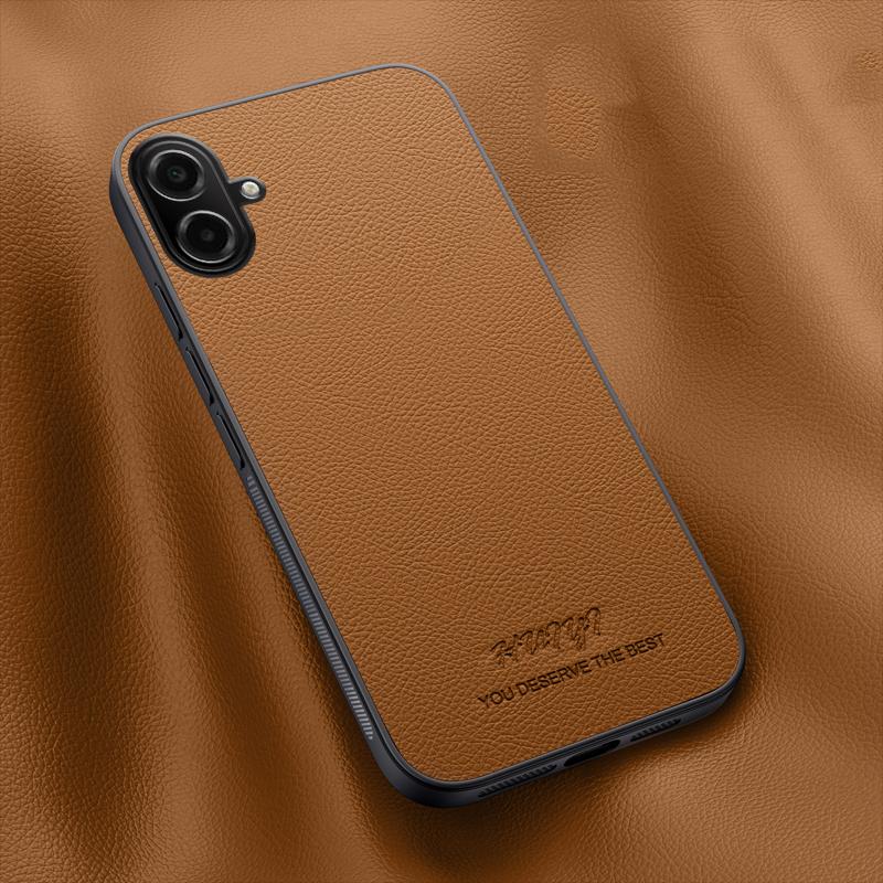 For Galaxy A07 / M07 4G HUIYI Leather Magnetic Phone Case - Brown - EDA007527513E