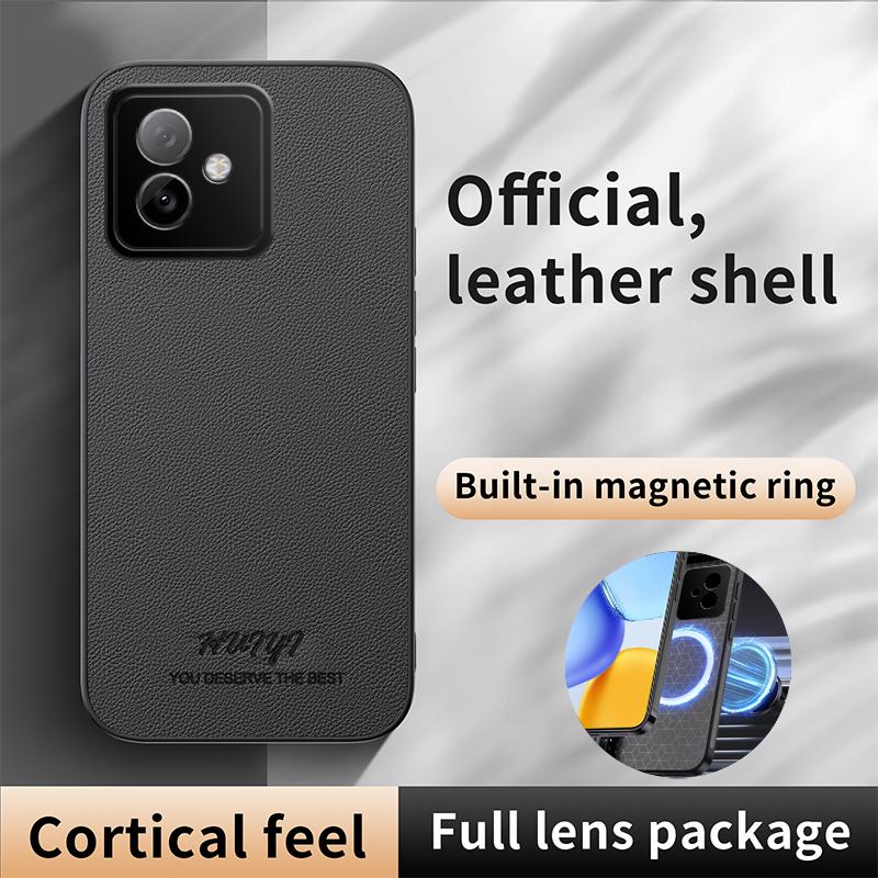 For Honor X60 GT 5G HUIYI Leather Magnetic Phone Case - Brown - EDA007533924E
