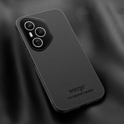 For Honor 400 Pro Global 160.8mm HUIYI Leather Magnetic Phone Case - Black - EDA007533927B