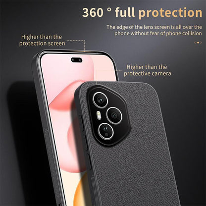 For Honor 400 Pro Global 160.8mm HUIYI Leather Magnetic Phone Case - Black - EDA007533927B