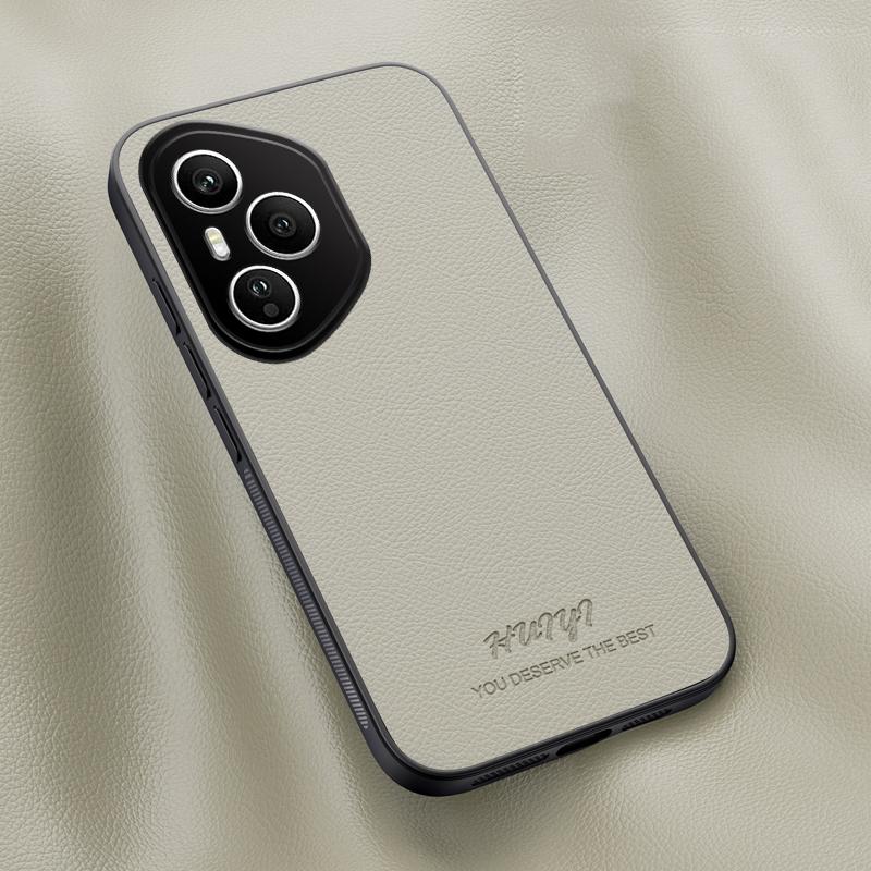 For Honor 400 Pro Global 160.8mm HUIYI Leather Magnetic Phone Case - White - EDA007533927D