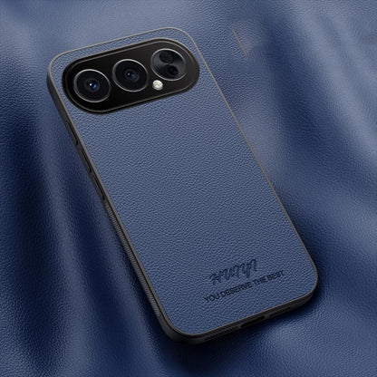 For Honor 500 Pro Global 155.8mm HUIYI Leather Magnetic Phone Case - Blue - EDA007533930A