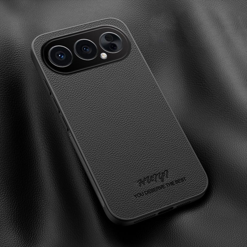 For Honor 500 Pro Global 155.8mm HUIYI Leather Magnetic Phone Case - Black - EDA007533930B