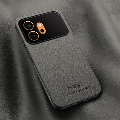 For Honor 600 Global HUIYI Leather Magnetic Phone Case - Grey - EDA007533932C