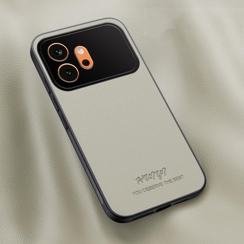 For Honor 600 Global HUIYI Leather Magnetic Phone Case - White - EDA007533932D