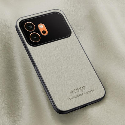 For Honor 600 Global HUIYI Leather Magnetic Phone Case - White - EDA007533932D