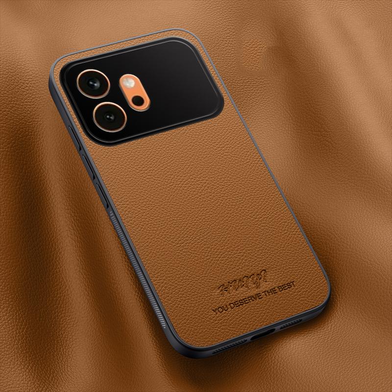 For Honor 600 Global HUIYI Leather Magnetic Phone Case - Brown - EDA007533932E