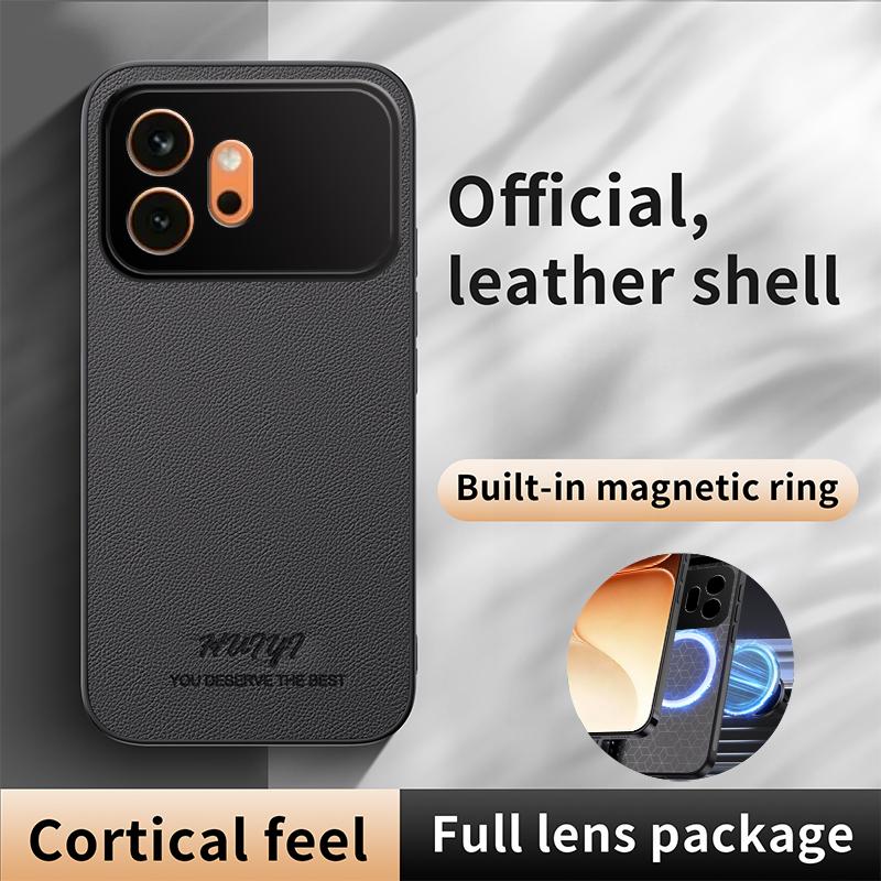 For Honor 600 Global HUIYI Leather Magnetic Phone Case - Brown - EDA007533932E