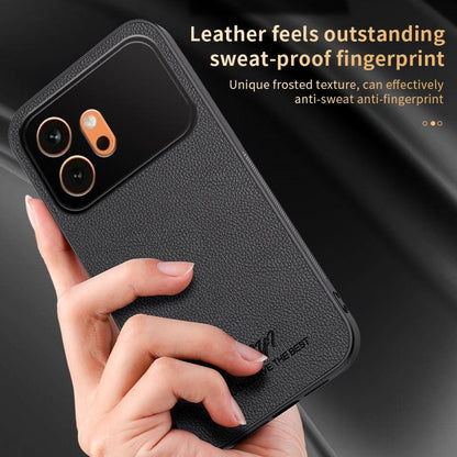 For Honor 600 Global HUIYI Leather Magnetic Phone Case - Brown - EDA007533932E