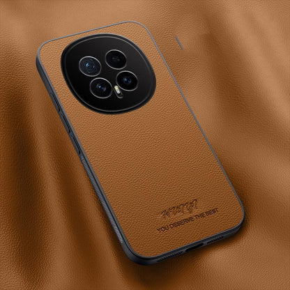 For Honor Magic8 HUIYI Leather Magnetic Phone Case - Brown - EDA007533934E