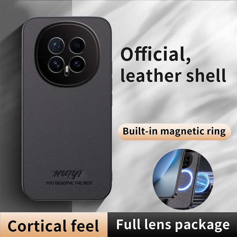 For Honor Magic8 HUIYI Leather Magnetic Phone Case - Brown - EDA007533934E