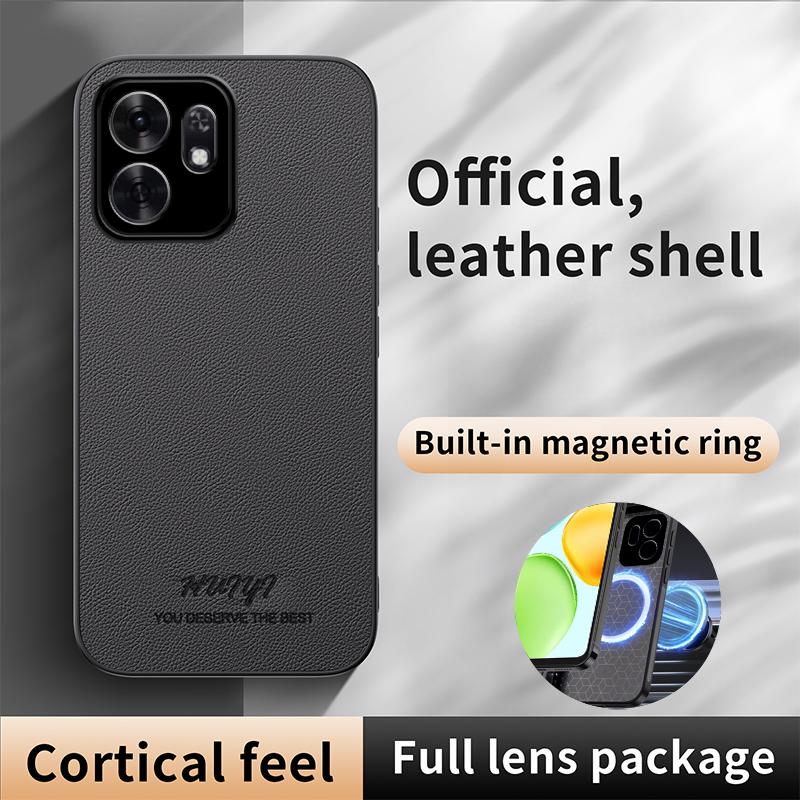 For Honor X6d 5G HUIYI Leather Magnetic Phone Case - Black - EDA007533937B