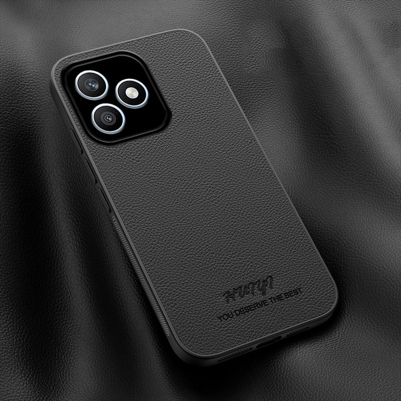 For Honor X8d 4G HUIYI Leather Magnetic Phone Case - Black - EDA007533938B