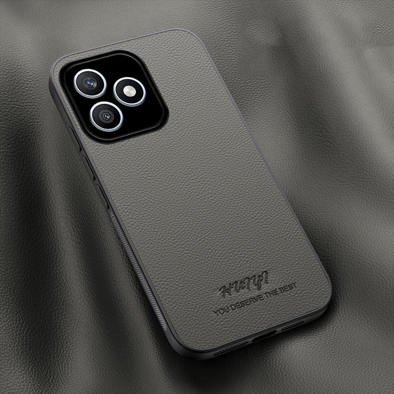 For Honor X8d 4G HUIYI Leather Magnetic Phone Case - Grey - EDA007533938C