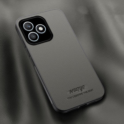 For Honor X8d 4G HUIYI Leather Magnetic Phone Case - Grey - EDA007533938C