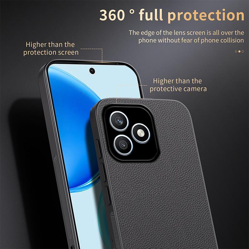 For Honor X8d 4G HUIYI Leather Magnetic Phone Case - Brown - EDA007533938E