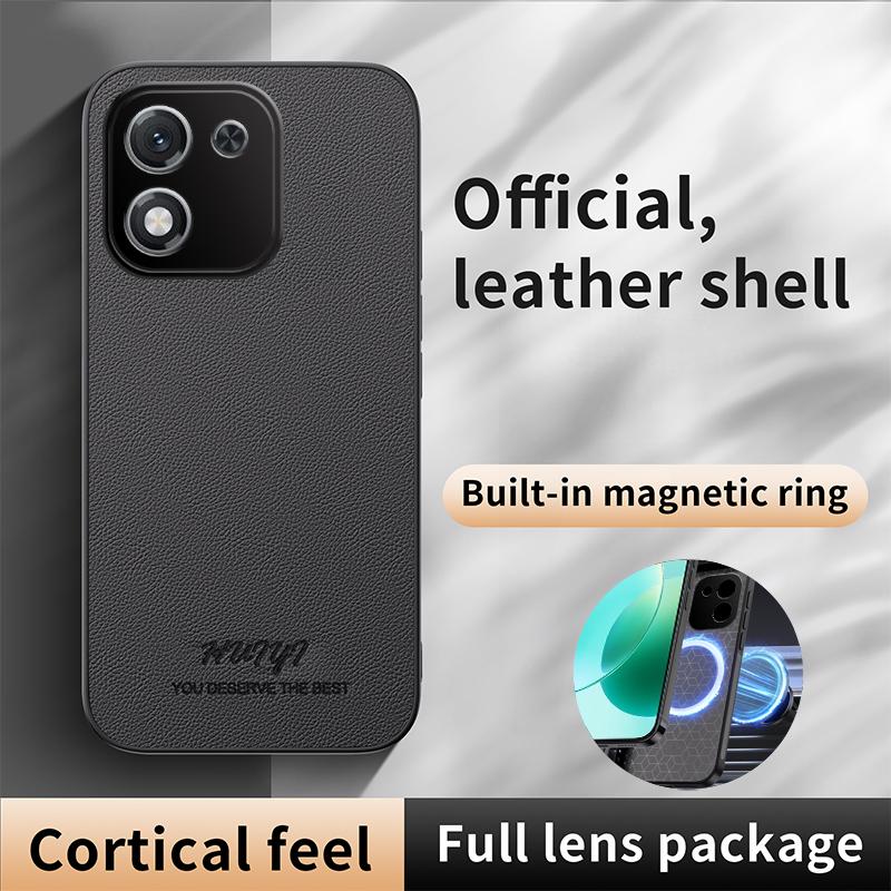 For Honor X70i 5G HUIYI Leather Magnetic Phone Case - Black - EDA007533939B
