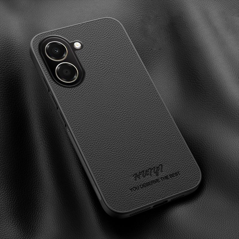 For Honor X7e 4G HUIYI Leather Magnetic Phone Case(Black)