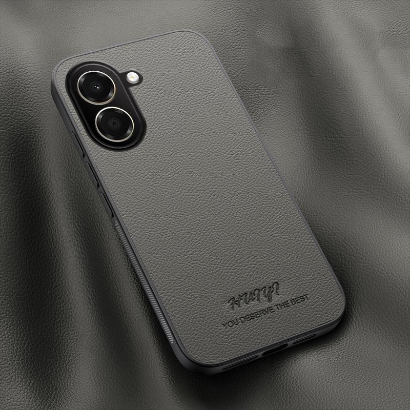 For Honor X7e 4G HUIYI Leather Magnetic Phone Case(Grey)