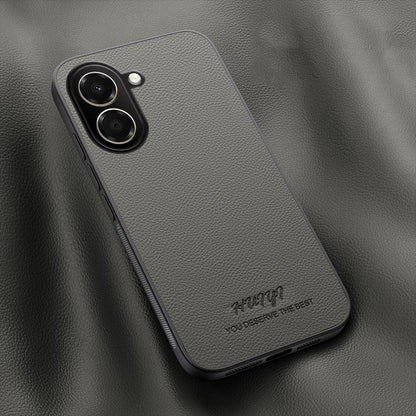 For Honor X7e 4G HUIYI Leather Magnetic Phone Case(Grey)