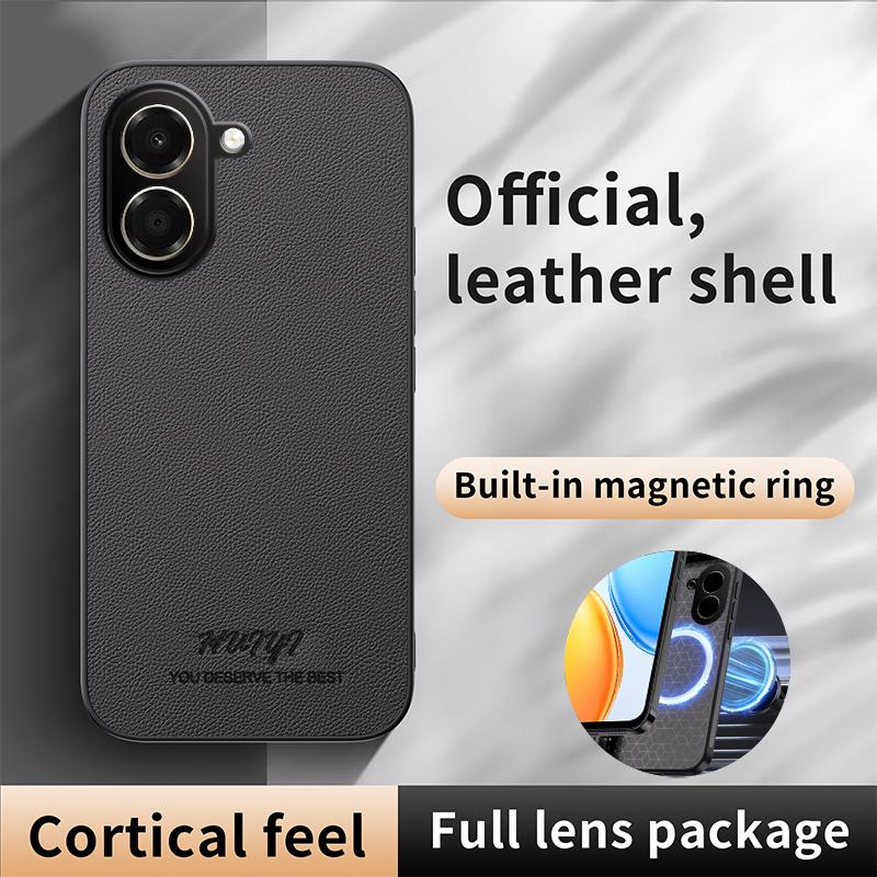 For Honor X7e 4G HUIYI Leather Magnetic Phone Case(Grey)