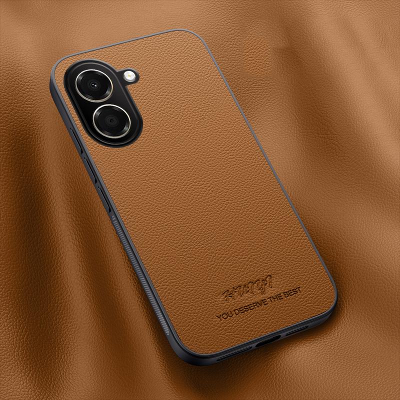 For Honor X7e 4G HUIYI Leather Magnetic Phone Case(Brown)