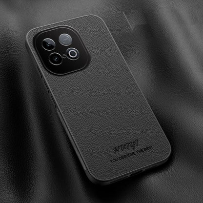 For vivo iQOO Z10 Turbo Pro HUIYI Leather Magnetic Phone Case - Black - EDA007535028B