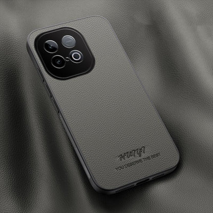 For vivo iQOO Z10 Turbo Pro HUIYI Leather Magnetic Phone Case - Grey - EDA007535028C