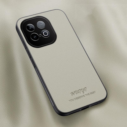 For vivo iQOO Z10 Turbo Pro HUIYI Leather Magnetic Phone Case - White - EDA007535028D