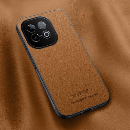 For vivo iQOO Z10 Turbo Pro HUIYI Leather Magnetic Phone Case - Brown - EDA007535028E