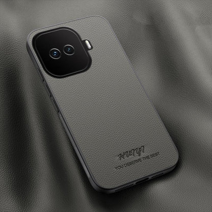 For vivo iQOO Z11 Turbo HUIYI Leather Magnetic Phone Case - Grey - EDA007535029C